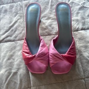 Abrand Women's Pink Slide Sandals